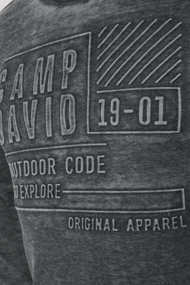 Flash Sale CAMP DAVID & SOCCX Sweatshirt mit Prägedruck black