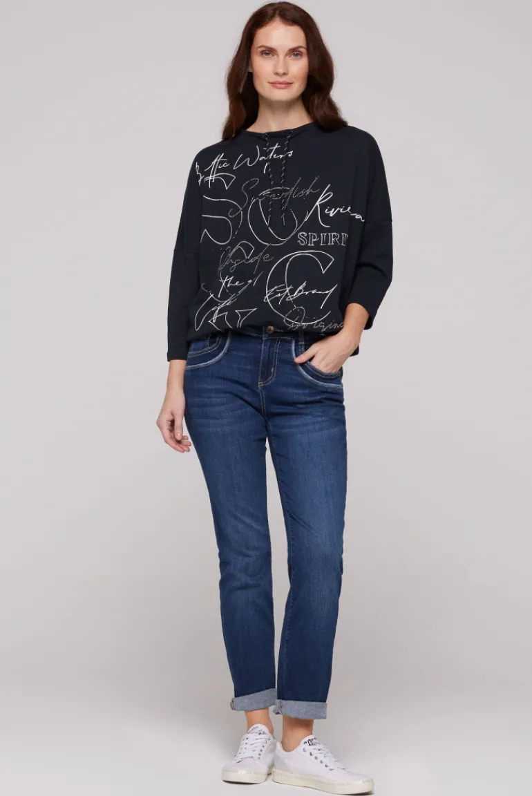 Store CAMP DAVID & SOCCX Sweatshirt mit 3/4-Ärmeln und Artwork blue navy bluenavy