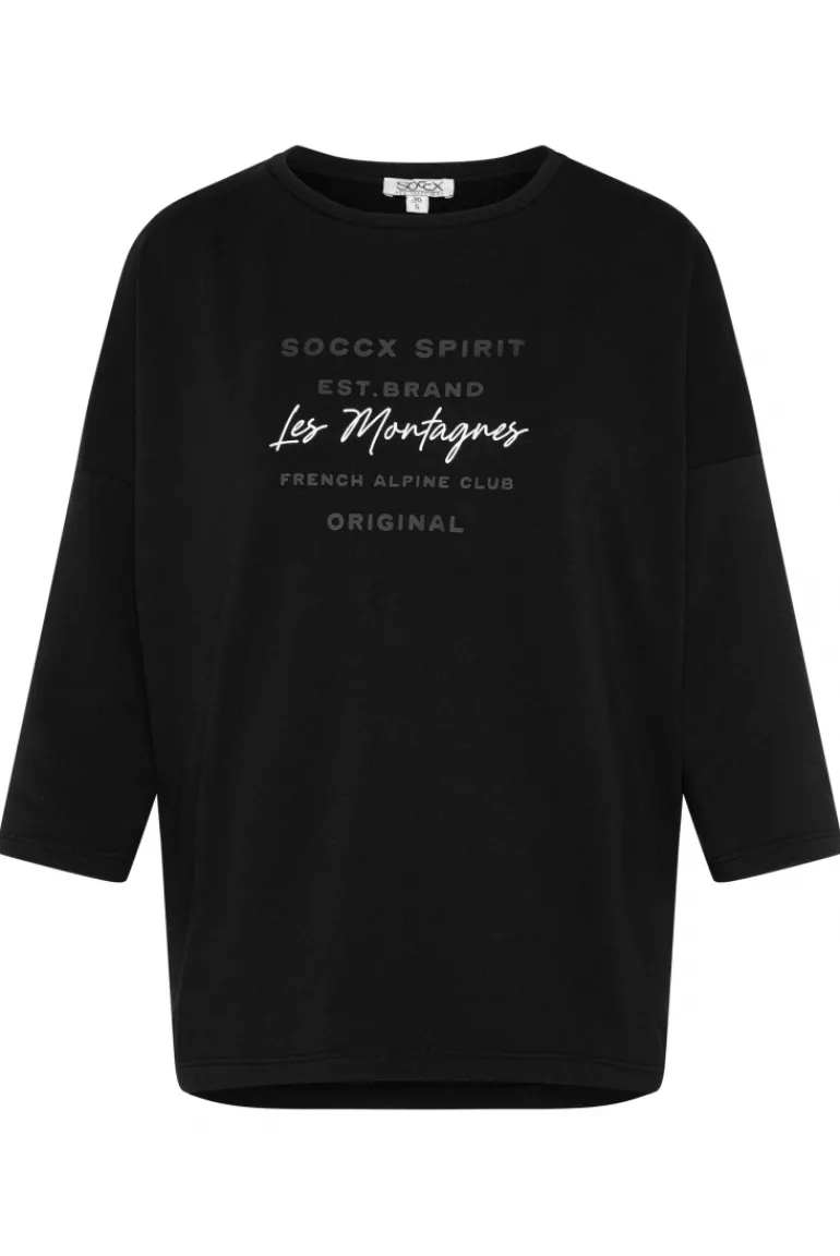 Shop CAMP DAVID & SOCCX Sweatshirt mit tonigen Rubber Prints black