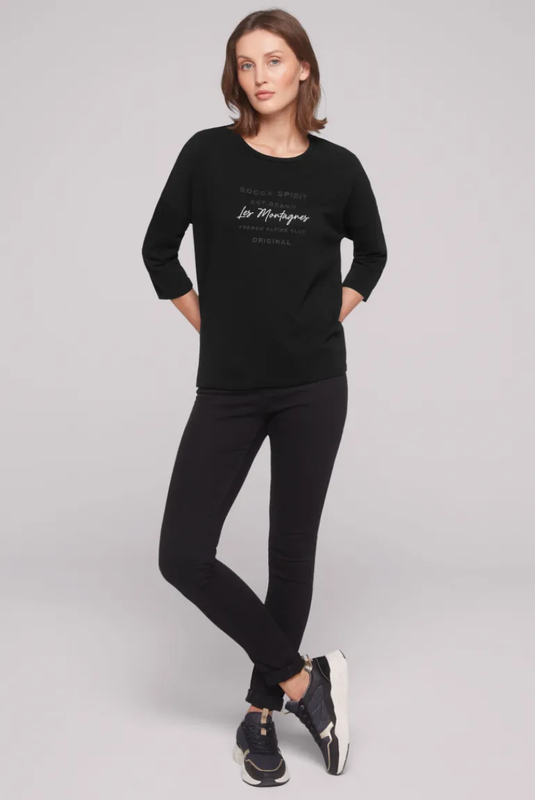 Shop CAMP DAVID & SOCCX Sweatshirt mit tonigen Rubber Prints black