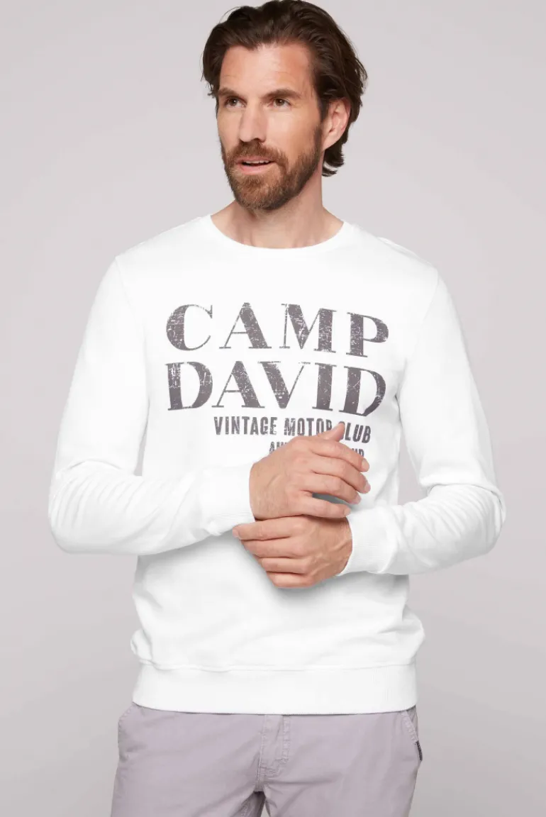 New CAMP DAVID & SOCCX Sweatshirt mit Vintage Print opticwhite