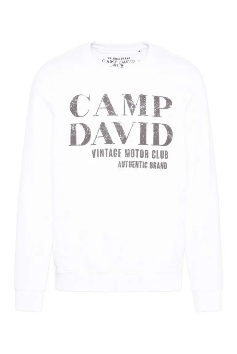 New CAMP DAVID & SOCCX Sweatshirt mit Vintage Print opticwhite