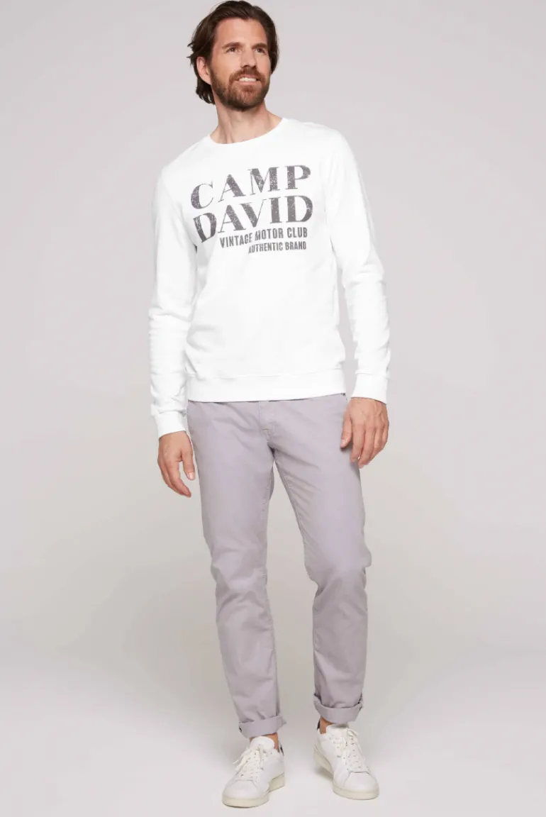 New CAMP DAVID & SOCCX Sweatshirt mit Vintage Print opticwhite