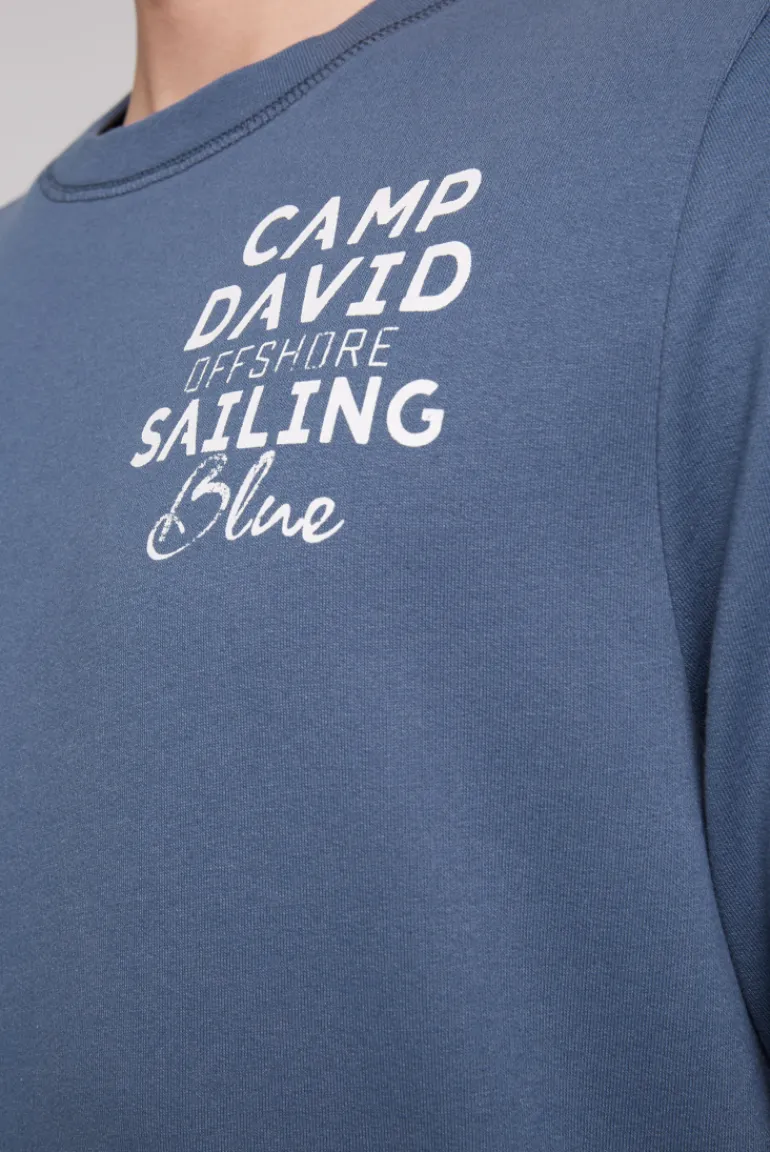 New CAMP DAVID & SOCCX Sweatshirt mit Wording Print blue haze | S bluehaze
