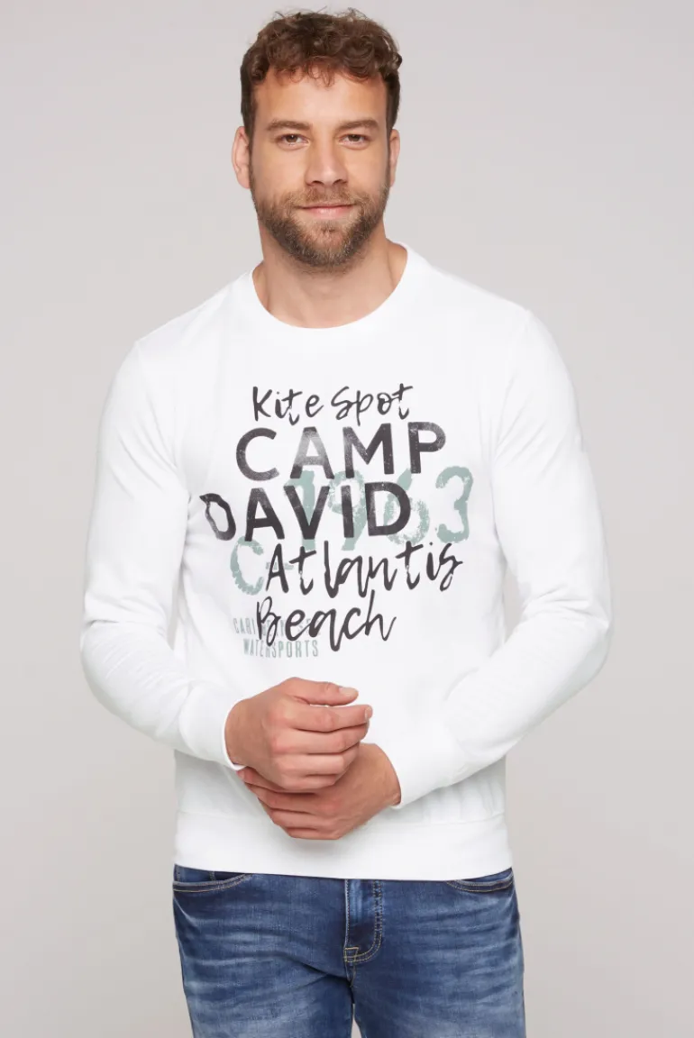 Best CAMP DAVID & SOCCX Sweatshirt mit Wording Print opticwhite