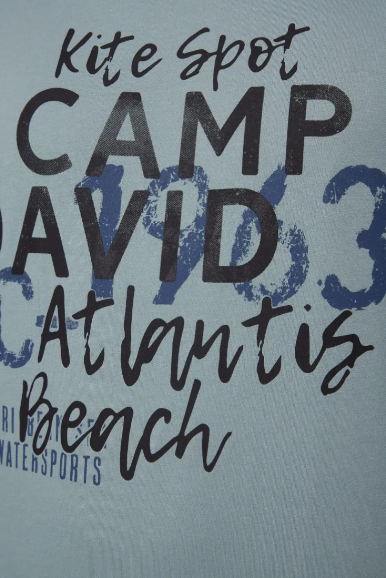 Cheap CAMP DAVID & SOCCX Sweatshirt mit Wording Print grey green | S greygreen