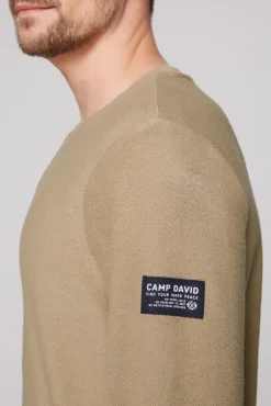 Clearance CAMP DAVID & SOCCX Sweatshirt Reversed mit Patch-Print tan