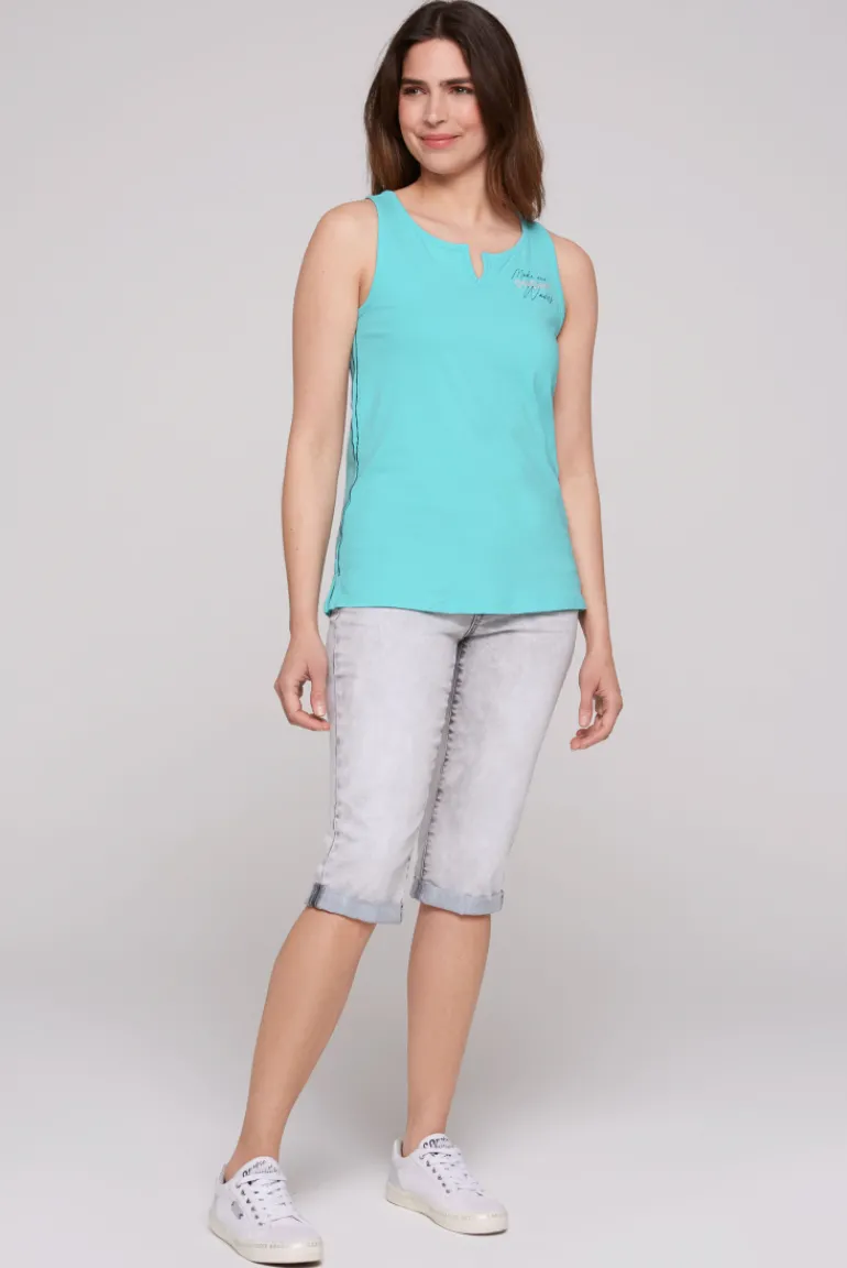 Cheap CAMP DAVID & SOCCX Trägershirt mit offenem Rundhalsausschnitt lagoon blue lagoonblue