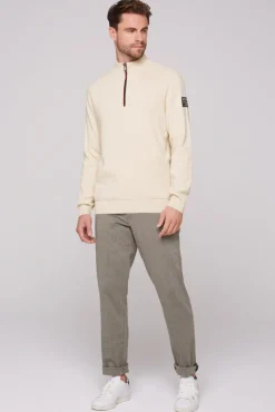 Cheap CAMP DAVID & SOCCX Troyer-Pullover mit Zipper-Detail ecru