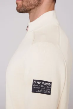 Cheap CAMP DAVID & SOCCX Troyer-Pullover mit Zipper-Detail ecru