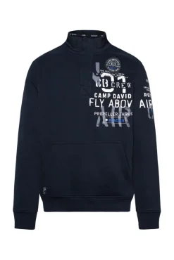 Discount CAMP DAVID & SOCCX Troyer-Sweatshirt mit Artworks blue navy bluenavy