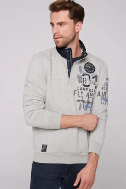 Outlet CAMP DAVID & SOCCX Troyer-Sweatshirt mit Artworks granite melange granitemelange