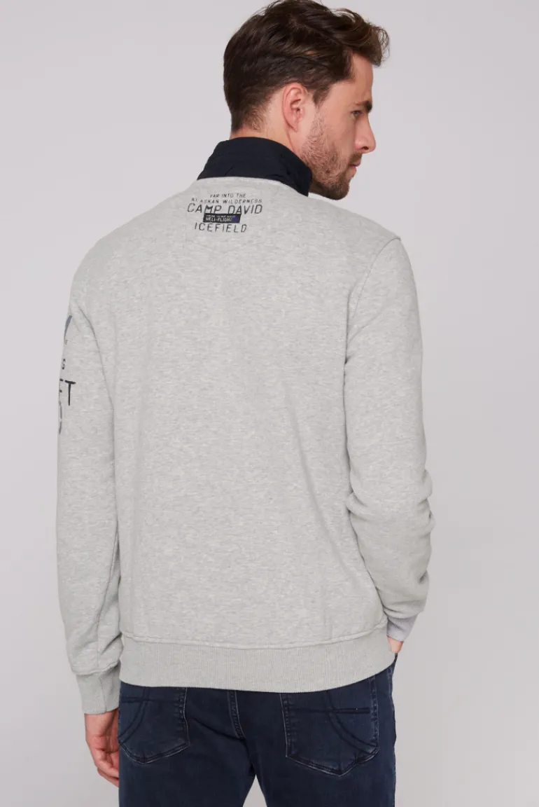 Outlet CAMP DAVID & SOCCX Troyer-Sweatshirt mit Artworks granite melange granitemelange