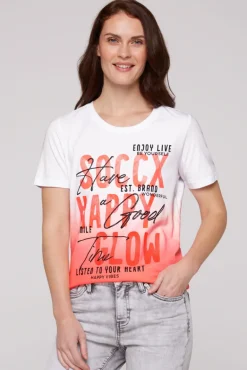 Store CAMP DAVID & SOCCX T-Shirt Dip Dye mit Glitter Wording neon pink neonpink