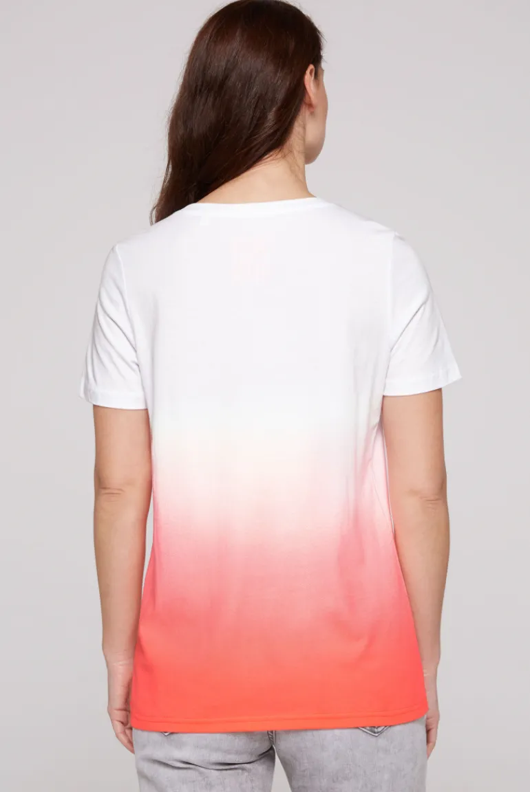 Store CAMP DAVID & SOCCX T-Shirt Dip Dye mit Glitter Wording neon pink neonpink