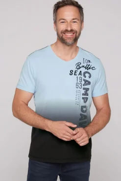 Best CAMP DAVID & SOCCX T-Shirt Dip Dye mit senkrechtem Logo Artwork black