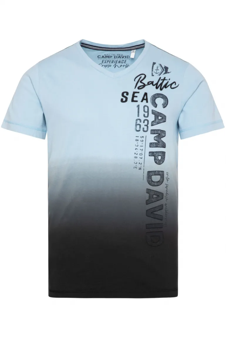 Best CAMP DAVID & SOCCX T-Shirt Dip Dye mit senkrechtem Logo Artwork black