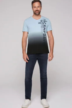 Best CAMP DAVID & SOCCX T-Shirt Dip Dye mit senkrechtem Logo Artwork black