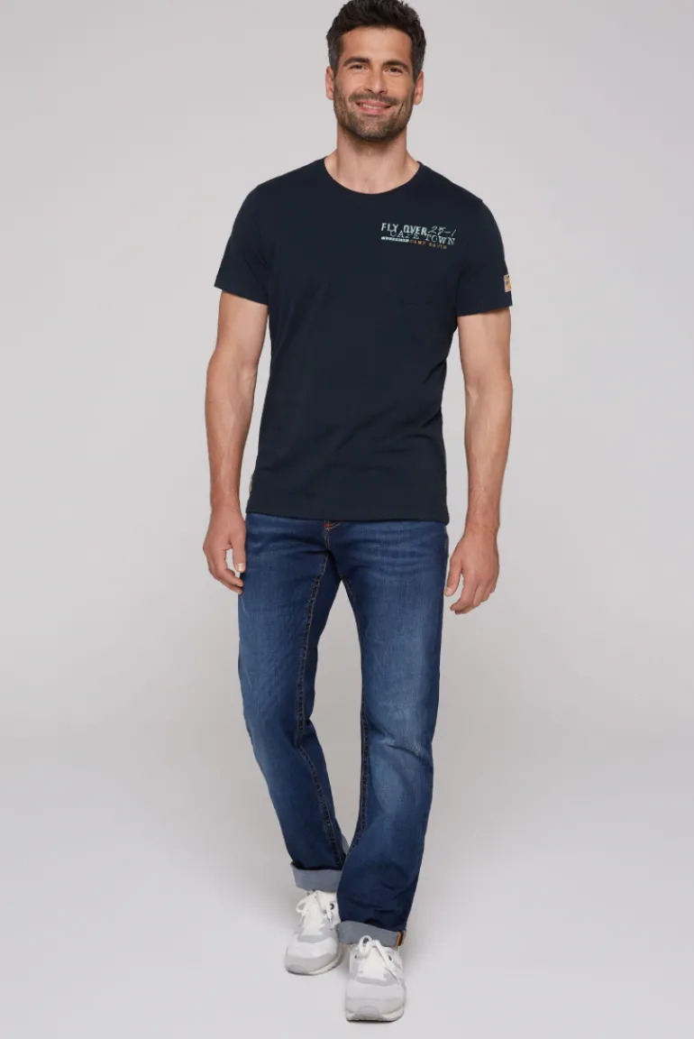 Online CAMP DAVID & SOCCX T-Shirt mit Brusttasche und Rücken-Artwork blue navy bluenavy
