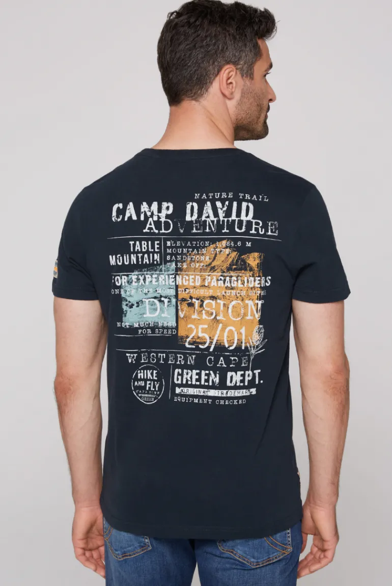 Online CAMP DAVID & SOCCX T-Shirt mit Brusttasche und Rücken-Artwork blue navy bluenavy