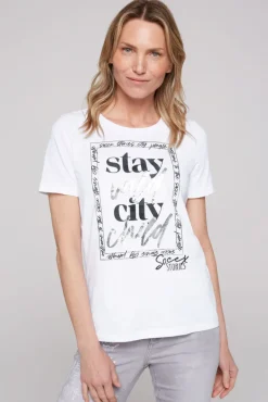 Cheap CAMP DAVID & SOCCX T-Shirt mit Folienprint opticwhite