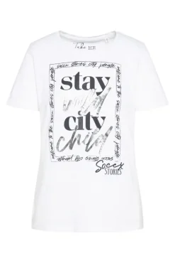 Cheap CAMP DAVID & SOCCX T-Shirt mit Folienprint opticwhite
