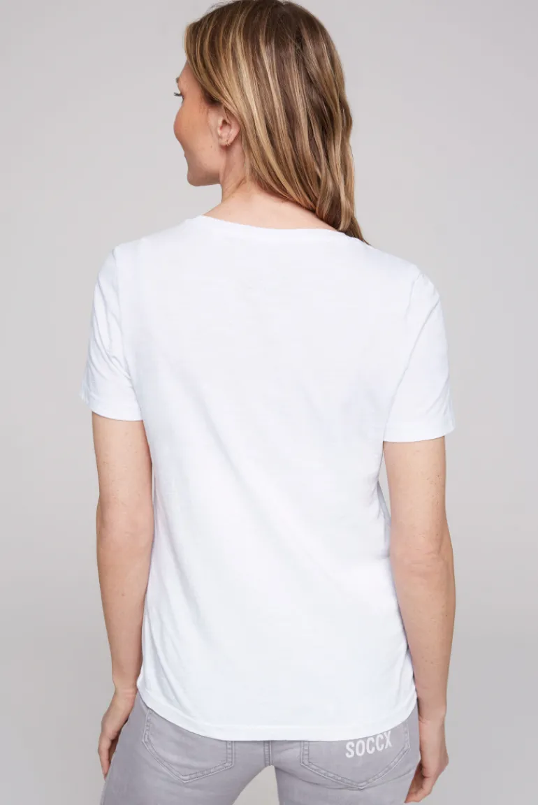 Cheap CAMP DAVID & SOCCX T-Shirt mit Folienprint opticwhite