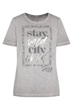 Cheap CAMP DAVID & SOCCX T-Shirt mit Folienprint shadow