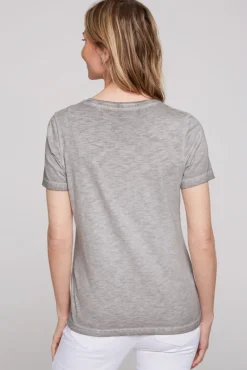 Cheap CAMP DAVID & SOCCX T-Shirt mit Folienprint shadow