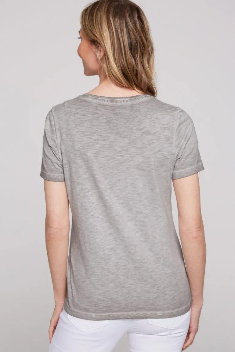 Cheap CAMP DAVID & SOCCX T-Shirt mit Folienprint shadow