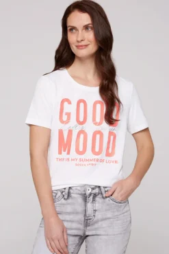 Shop CAMP DAVID & SOCCX T-Shirt mit Glitter-Puff-Print opticwhite