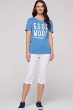 Cheap CAMP DAVID & SOCCX T-Shirt mit Glitter-Puff-Print airy blue airyblue