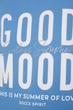 Cheap CAMP DAVID & SOCCX T-Shirt mit Glitter-Puff-Print airy blue airyblue