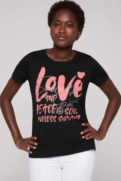 Sale CAMP DAVID & SOCCX T-Shirt mit Glitter-Puff-Print | S black