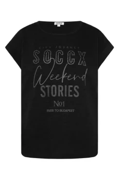 Sale CAMP DAVID & SOCCX T-Shirt mit Logo aus Schmucknieten black
