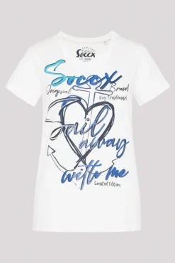 Shop CAMP DAVID & SOCCX T-Shirt mit Logo Print ivory