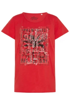 Best Sale CAMP DAVID & SOCCX T-Shirt mit Pailletten-Artwork red orange redorange