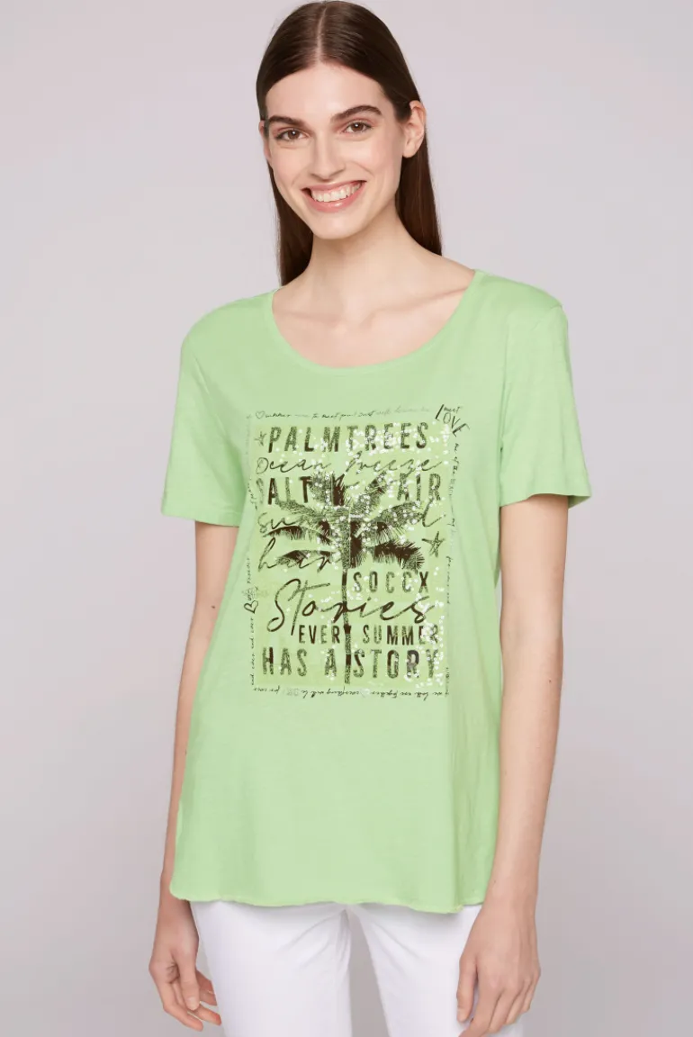 Best CAMP DAVID & SOCCX T-Shirt mit Pailletten-Artwork light green lightgreen
