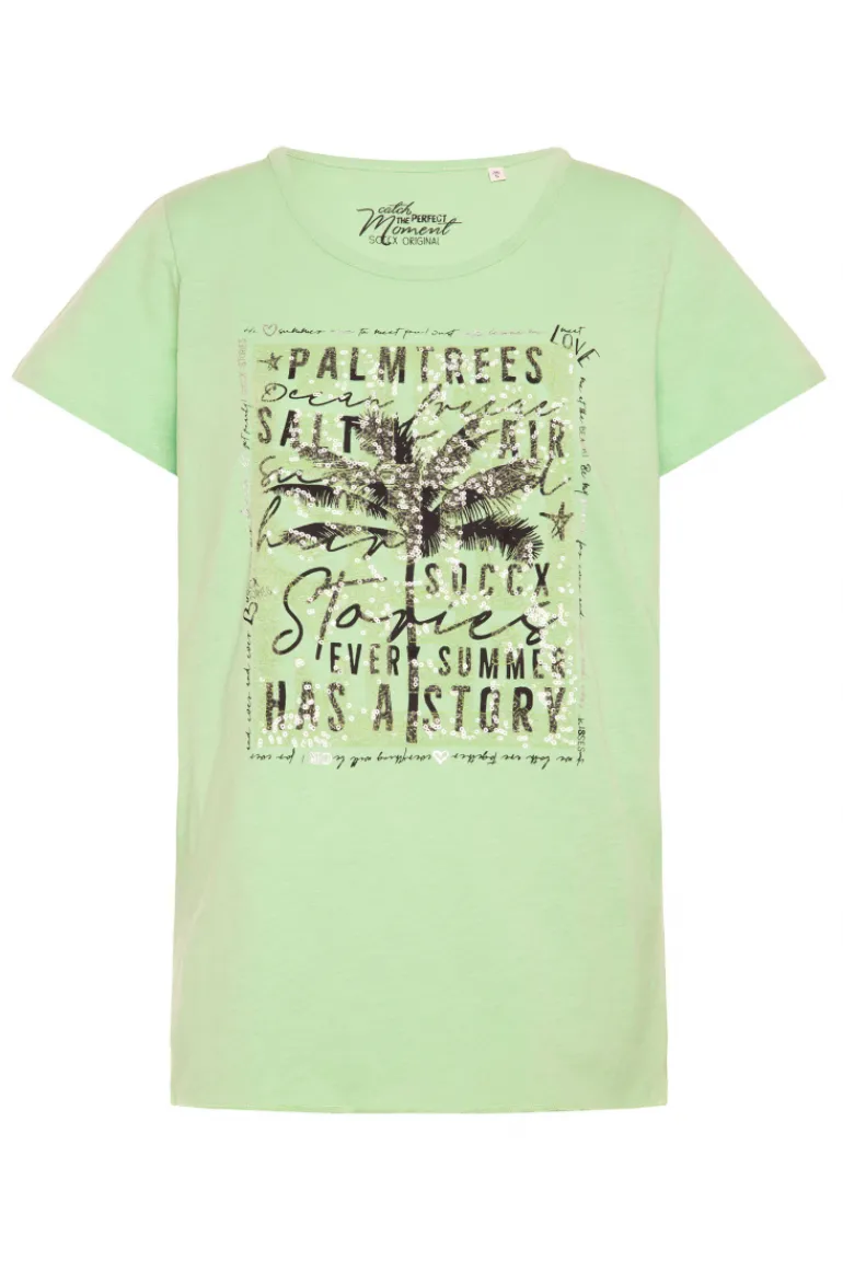 Best CAMP DAVID & SOCCX T-Shirt mit Pailletten-Artwork light green lightgreen