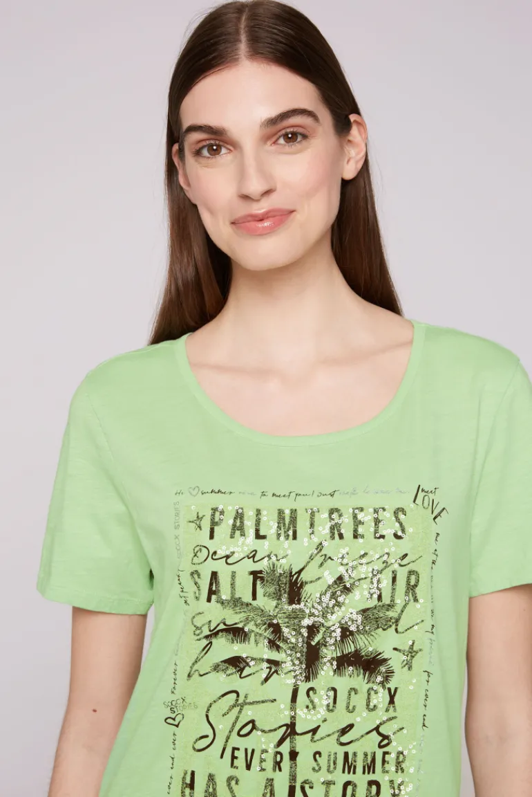 Best CAMP DAVID & SOCCX T-Shirt mit Pailletten-Artwork light green lightgreen