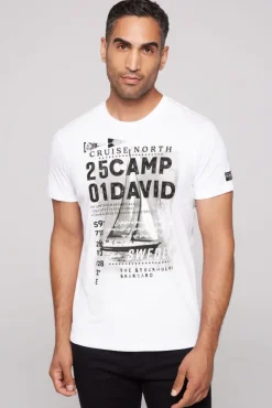 Outlet CAMP DAVID & SOCCX T-Shirt mit Photoprint opticwhite