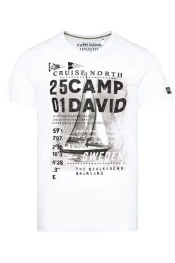 Outlet CAMP DAVID & SOCCX T-Shirt mit Photoprint opticwhite