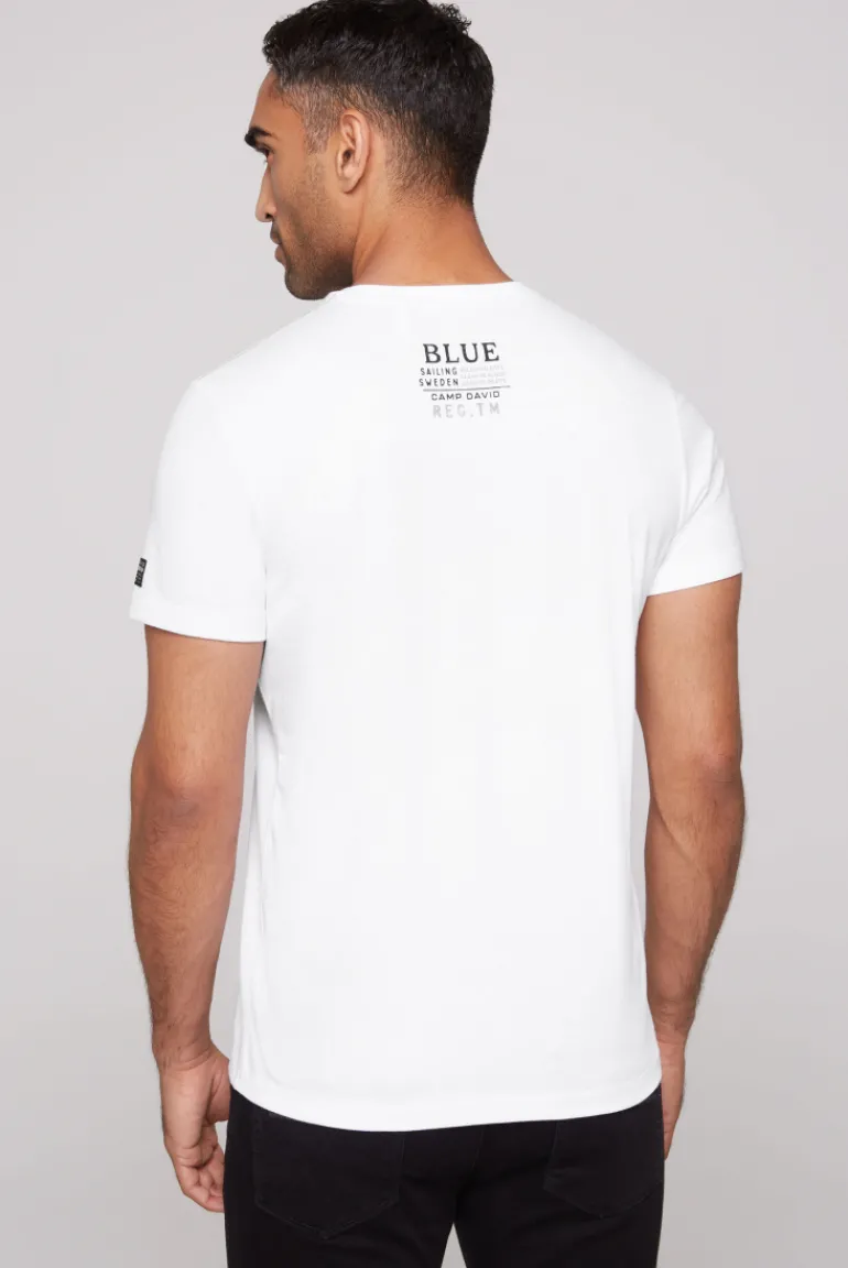 Outlet CAMP DAVID & SOCCX T-Shirt mit Photoprint opticwhite