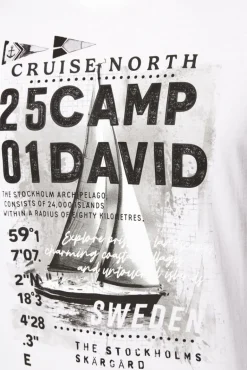 Outlet CAMP DAVID & SOCCX T-Shirt mit Photoprint opticwhite