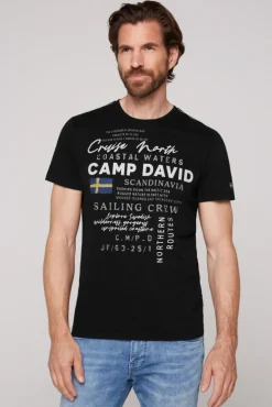 Clearance CAMP DAVID & SOCCX T-Shirt mit Print Artwork black