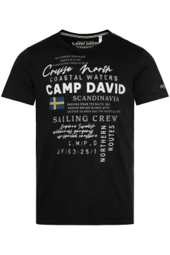 Clearance CAMP DAVID & SOCCX T-Shirt mit Print Artwork black