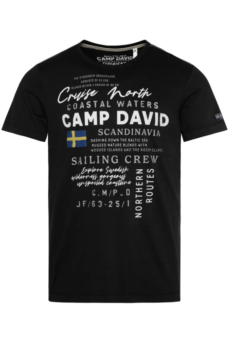 Clearance CAMP DAVID & SOCCX T-Shirt mit Print Artwork black