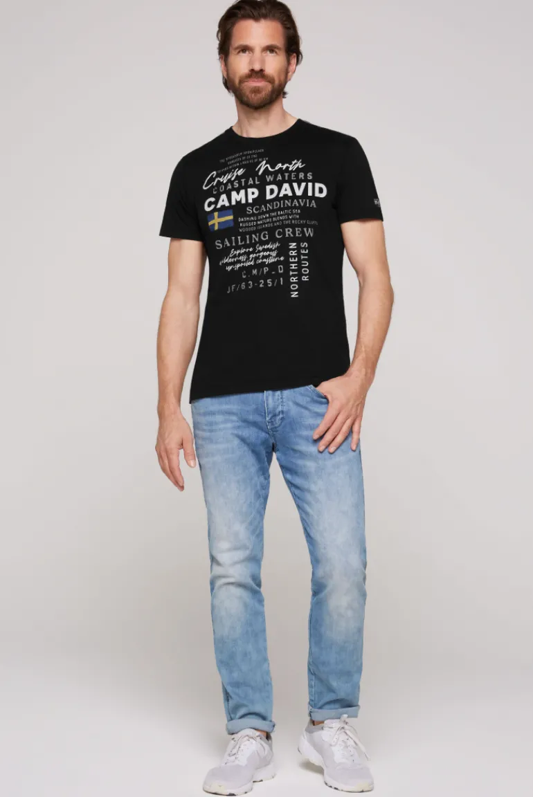 Clearance CAMP DAVID & SOCCX T-Shirt mit Print Artwork black