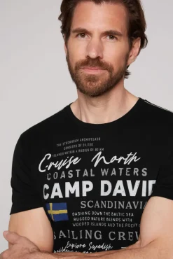 Clearance CAMP DAVID & SOCCX T-Shirt mit Print Artwork black