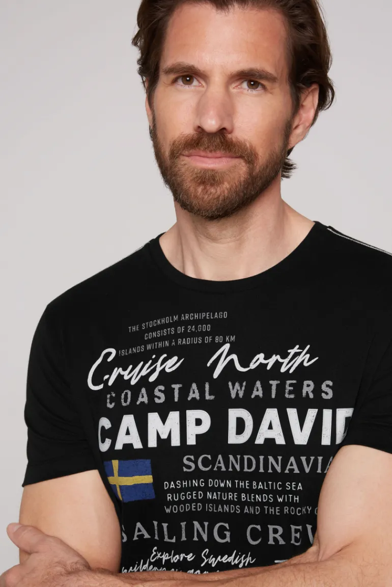 Clearance CAMP DAVID & SOCCX T-Shirt mit Print Artwork black